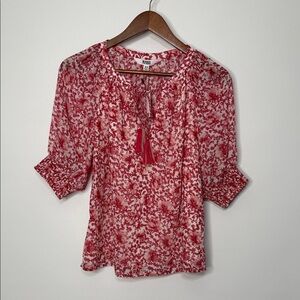 NWT BB Dakota Steve Madden Red Floral Short Sleeve Top XS